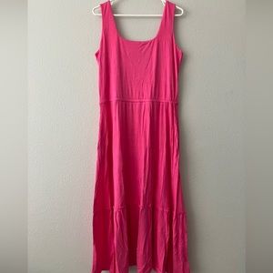 J Jason Wu Petite Knit Midi Dress w/ Shirred Hem Detail - fuschia (sz M) a397286
